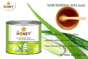 DR HONEY aloe Vera wax 600 gram Hair Remover Wax for Women, Body  Face Waxing, Natural Ingredients, No Artificial Colors soft and milky wax-thumb3