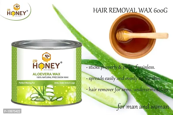 DR HONEY aloe Vera wax 600 gram Hair Remover Wax for Women, Body  Face Waxing, Natural Ingredients, No Artificial Colors soft and milky wax-thumb4