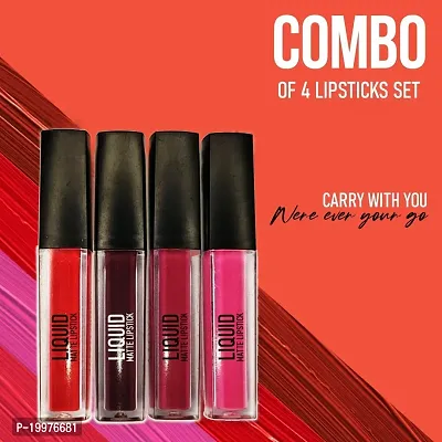 DR HONEY BEAUTY Mini Lipsticks Combo Pack of 4 Liquid Matte Lipstick-thumb3