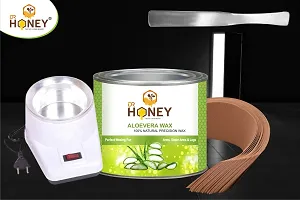 DR HONEY aloe Vera wax and wax heater strip and stick 600 gram for all skin type full body wax for man woman wax-thumb1