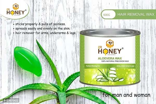 DR HONEY aloe Vera wax 600 gram Hair Remover Wax for Women, Body  Face Waxing, Natural Ingredients, No Artificial Colors soft and milky wax-thumb5