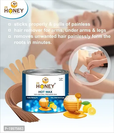 DR HONEY Hot Wax | Hair Removal Wax strip and strip and stick For Arms, Chest, Legs, Back and Full Body | For Men  Women - 600 gram (HOT)-thumb5