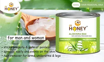 DR HONEY aloe Vera wax 600 gram Hair Remover Wax for Women, Body  Face Waxing, Natural Ingredients, No Artificial Colors soft and milky wax-thumb2