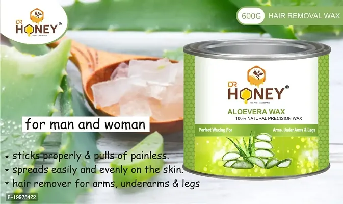 DR HONEY aloe Vera wax 600 gram Hair Remover Wax for Women, Body  Face Waxing, Natural Ingredients, No Artificial Colors soft and milky wax-thumb3