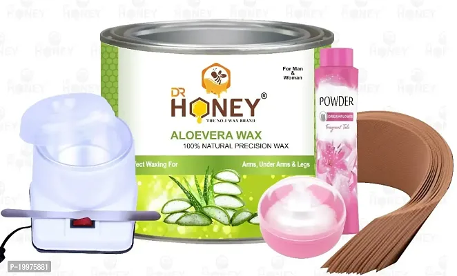 DR HONEY aloeVera wax 600g wax strip and stick heater and puff powder puff wax set best for your skin soft wax