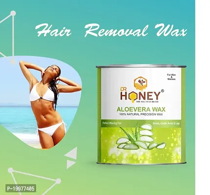 DR HONEY aloe Vera wax with strips 600 gram Hair Removal Wax For Arms, Legs, Chest, Back, and Full Body | Men  Women | Tan Removal | All skin Type Men  Women | Tan Removal | Oily to Normal Skin-thumb2