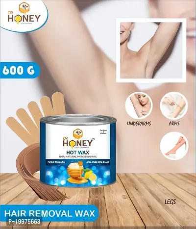 DR HONEY Hot Wax | Hair Removal Wax strip and strip and stick For Arms, Chest, Legs, Back and Full Body | For Men  Women - 600 gram (HOT)-thumb3