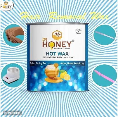 DR HONEY hot wax strip face Razor wax knife and heater all skin 600 gram wax full body good for your skin (blue)