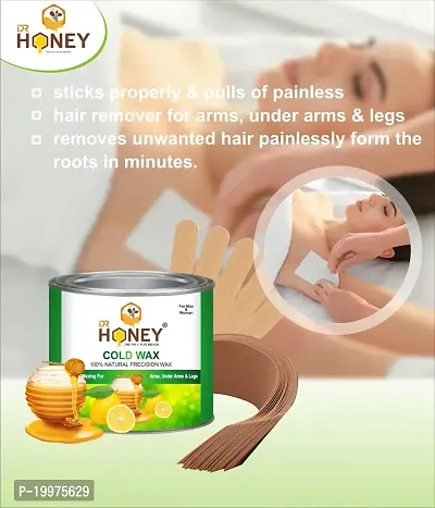 DR HONEY wax 599 gram cold wax Hair Removal Wax For Arms, Legs, Chest, Back, and Full Body | Men  Women | Tan Removal | All skin Type suitable for sensitive  dry skin strip and stick-thumb2