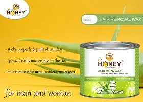 DR HONEY aloe Vera wax 600 gram Hair Removal Wax For Arms, Legs, Chest, Back, and Full Body | Men  Women-thumb4