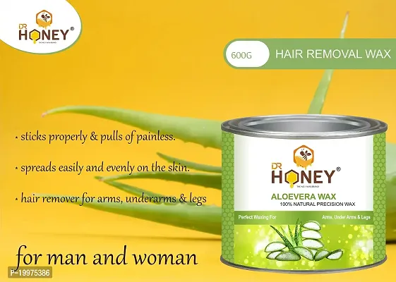 DR HONEY aloe Vera wax 600 gram Hair Removal Wax For Arms, Legs, Chest, Back, and Full Body | Men  Women-thumb5