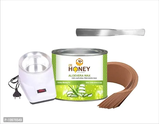 DR HONEY aloe Vera wax and wax heater strip and stick 600 gram for all skin type full body wax for man woman wax-thumb0