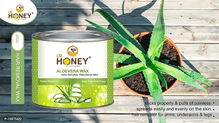 DR HONEY aloe Vera wax 600 gram Hair Remover Wax for Women, Body  Face Waxing, Natural Ingredients, No Artificial Colors soft and milky wax-thumb2