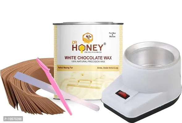 DR HONEY white chocolate wax strip face Razor wax knife and heater all skin wax full body good for your skin 600 gram wax