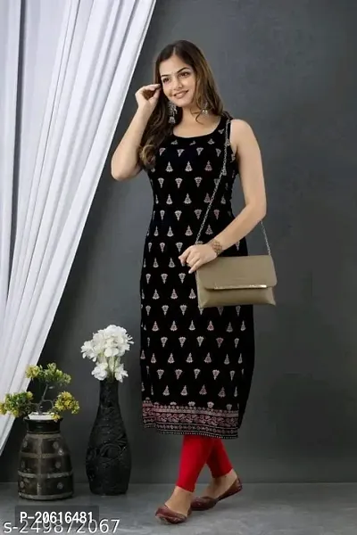 Women Rayon Printed Kurti Pack of 1-thumb0