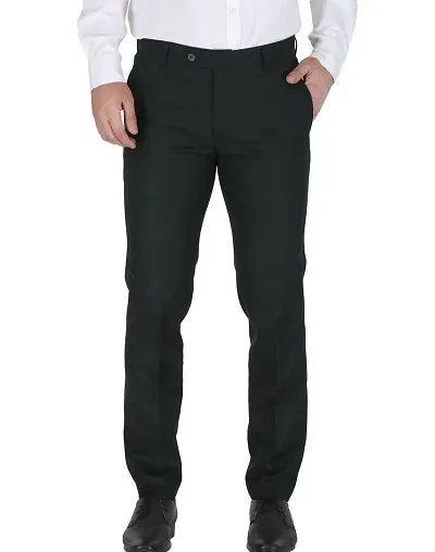 Elegant Lycra Mid-Rise Solid Formal Trouser For Men