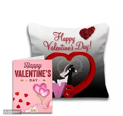 Beautiful Valentine Gift Set Valentines Day Printed Cushion With Filler ( 12X12 Inch) Best For Your Loved Ones-thumb0