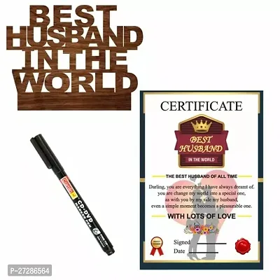 Beautiful Gift Laser Greeting Card Gift Setbest Husband Certificate Gifts Card Love Award Anniversary Greeting Card Multicolour And Wooden Craft