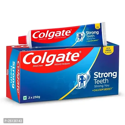 Colgate Strong Teeth, 500g, India?s No: 1 Toothpaste Brand, Calcium-boost for 2X Stronger Teeth, Prevents cavities, Whitens Teeth, Freshens Breath-thumb0