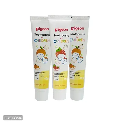 Pigeon Children Tripack Toothpaste Orange (45g, Pack of 2)  Strawberry (45g, Pack of 1)-thumb3