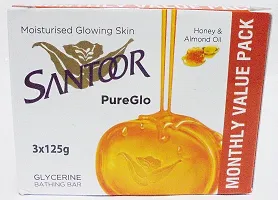 Santoor Pure Glo Glycerin Soap - 125gm (Pack of 3)-thumb1