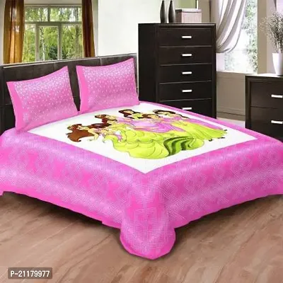 Comfortable Cotton Blend Double Bedsheet With Pillow Covers