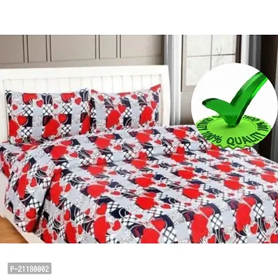 Comfortable Cotton Blend Double Bedsheet With Pillow Covers