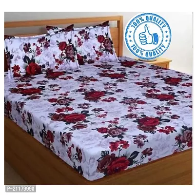 Comfortable Cotton Blend Double Bedsheet With Pillow Covers-thumb0