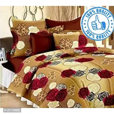 Comfortable Cotton Blend Double Bedsheet With Pillow Covers-thumb0