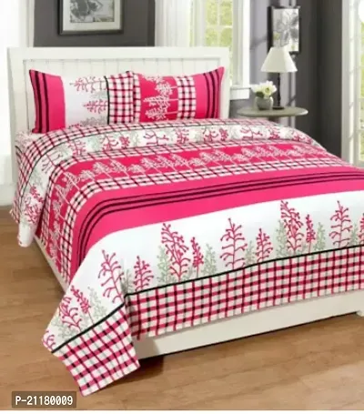 Comfortable Cotton Blend Double Bedsheet With Pillow Covers