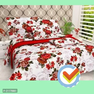 Comfortable Cotton Blend Double Bedsheet With Pillow Covers-thumb0