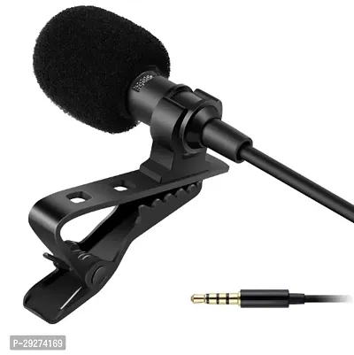 Lapel Collar Mic Voice Recording Filter Microphone for Singing You Tube Smartphones, Black-thumb0