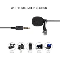 Lapel Collar Mic Voice Recording Filter Microphone for Singing You Tube Smartphones, Black-thumb3