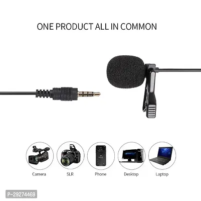 3.5mm clip collar microphone for youtube, mic for voice recording wired (Black)-thumb4