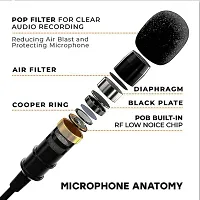 3.5mm clip collar microphone for youtube, mic for voice recording wired (Black)-thumb1