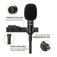 3.5mm clip collar microphone for youtube, mic for voice recording wired (Black)-thumb2