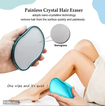 Crystal Hair remover - Reusable and Washable, Painless Exfoliation Hair Removal Tool for Unisex Arms, Legs and Back (Pack of 1, Multicolor)-thumb4