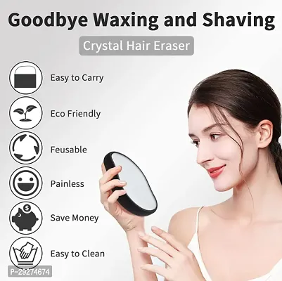 Crystal Hair Eraser for Women and Men, Magic Hair Eraser Crystal Hair Remover, Painless Exfoliation Hair Removal Tool for Arms Legs Back - Fast  Easy, Reusable  Washable, Portable Epilator-thumb2