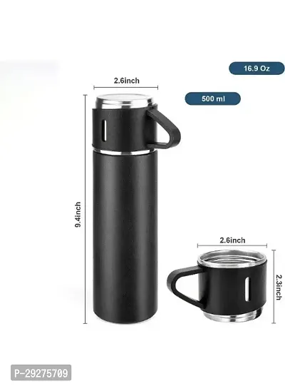 Double Wall Stainless Steel Thermos 500ml Vacuum Insulated Bottle with Two Cups-thumb4