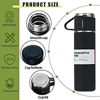 Double Wall Stainless Steel Thermos 500ml Vacuum Insulated Bottle with Two Cups-thumb2