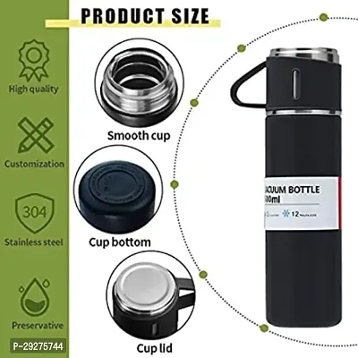 Double Wall Stainless Steel Thermos 500ml Vacuum Insulated Bottle with Two Cups-thumb3