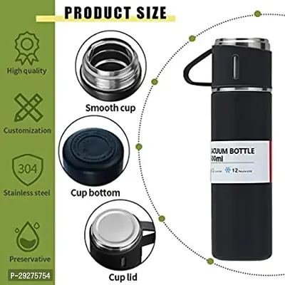 Double Wall Stainless Steel Thermos 500ml Vacuum Insulated Bottle with Two Cups-thumb2