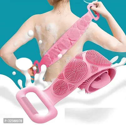 Useful Silicone Double Side Bathing Brush for Skin Deep Cleaning and Body Scrubbing-thumb0