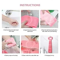 Useful Silicone Double Side Bathing Brush for Skin Deep Cleaning and Body Scrubbing-thumb3