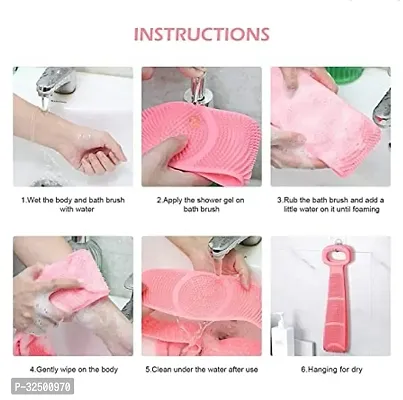 Useful Silicone Double Side Bathing Brush for Skin Deep Cleaning and Body Scrubbing-thumb4