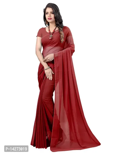 Beautiful Plain Georgette Saree for Women-thumb0