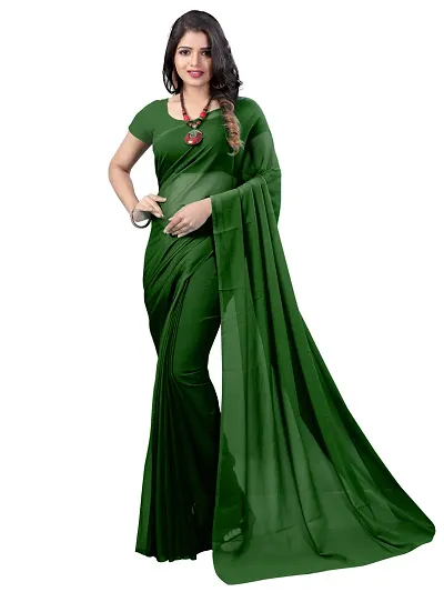 Beautiful Plain Georgette Saree for Women