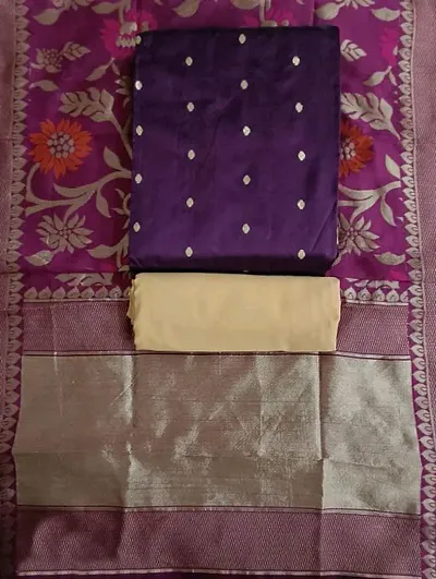 Stylish Banarasi Silk Brocade Unstitched Suits