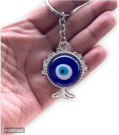 Designer Round Evil Eye Keychain Keyring For Men And Women