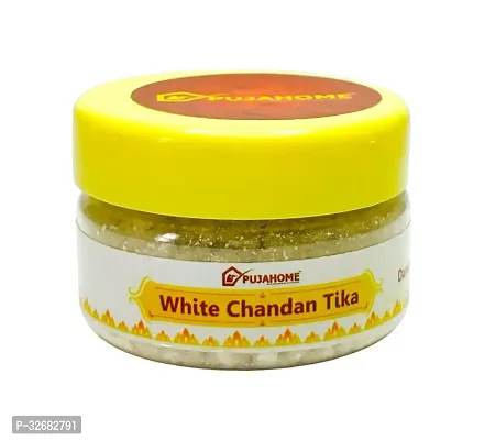 White Chandan Tika Danedar For Religious Pooja And Tilak 50 Gram Box